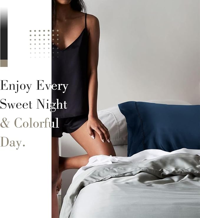 WishSmile Cooling Queen Pillowcases Set of 2 Breathable Cool Silky Soft Rayon - Image 6