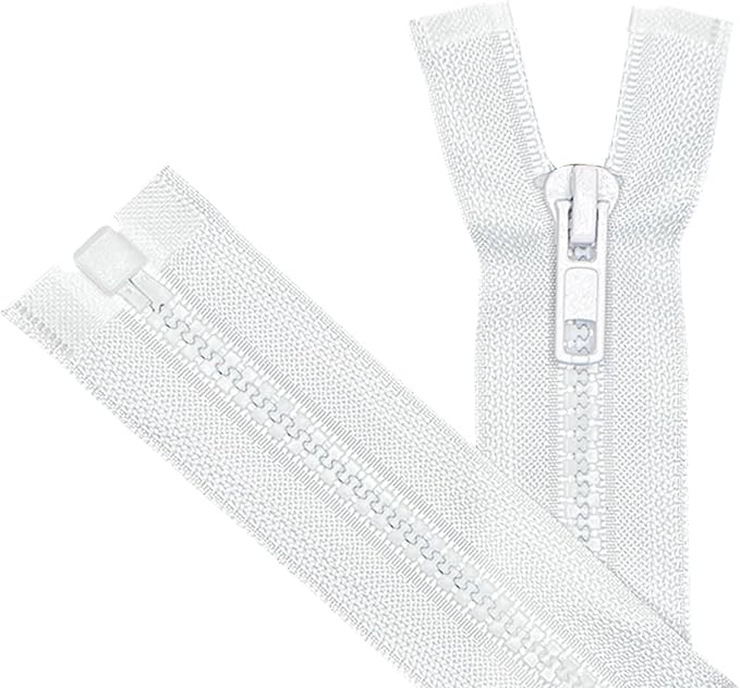 ANPURZII 2PCS #5 52 Inch White Separating Jacket Zippers by Unknown