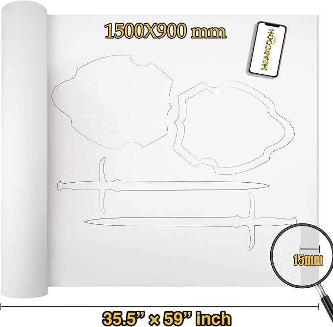 MEARCOOH EVA Foam Cosplay White 15mm Thick Large 35.5" x 59" Sheet Premium High - Image 2
