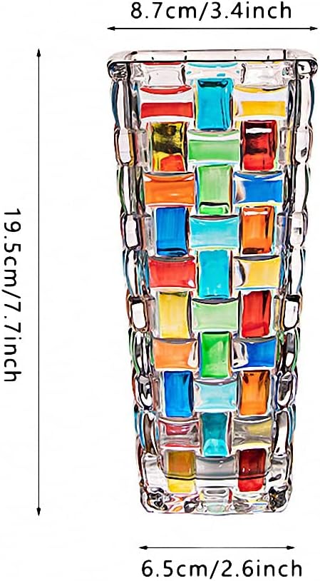 Magcolor Hand Painted Colorful Woven Glass Vase -Crystal Flower Vase- 7.7 inch - Image 2
