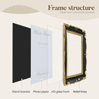 Cuspin 8x10 Picture Frame Black and Gold Frames, Ornate Textured Hand-Crafted - Image 6