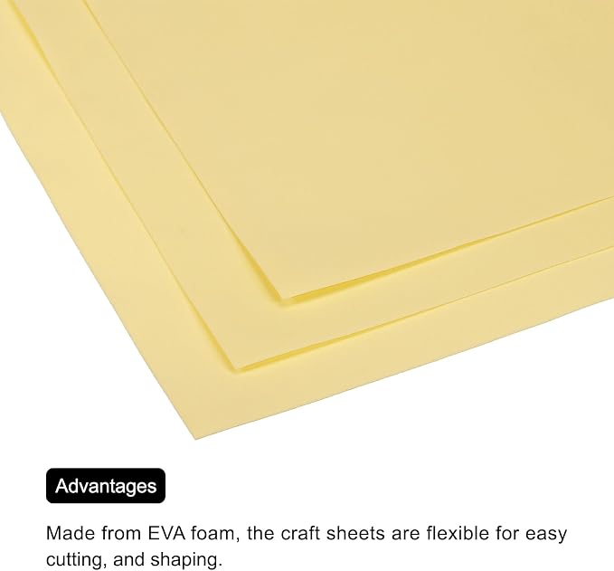 MECCANIXITY EVA Foam Sheets Light Yellow 19.7 Inch x 19.7 Inch 1mm Thick Crafts - Image 5