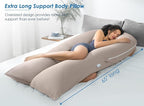 QUEEN ROSE Extra Long U Shaped Body Pillow, Cooling Pregnancy Pillows - Image 2