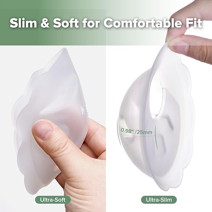 haakaa Petal Soft Silicone Milk Collector丨Discreet Leak-Protection Breast Milk Saver, Reusable Breast Shells Milk Collection Cup for Breastfeeding with Cleaning Brush- 1PC