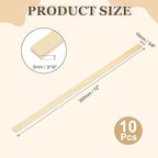 MECCANIXITY 10Pcs Wood Strips Slats, 3/16" x 3/8" x 12" Thin Wood Sticks Flat - Image 2