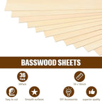 Riakrum Basswood Sheets Plywood Board Unfinished Wood Boards - Image 3