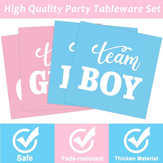 96 PCS Gender Reveal Party Supplies Gender Reveal Plates and Napkins Baby - Image 4