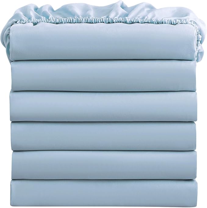 FreshCulture King Fitted Sheets, Bulk Pack of 6, Deep Pocket, Soft Microfiber by FreshCulture