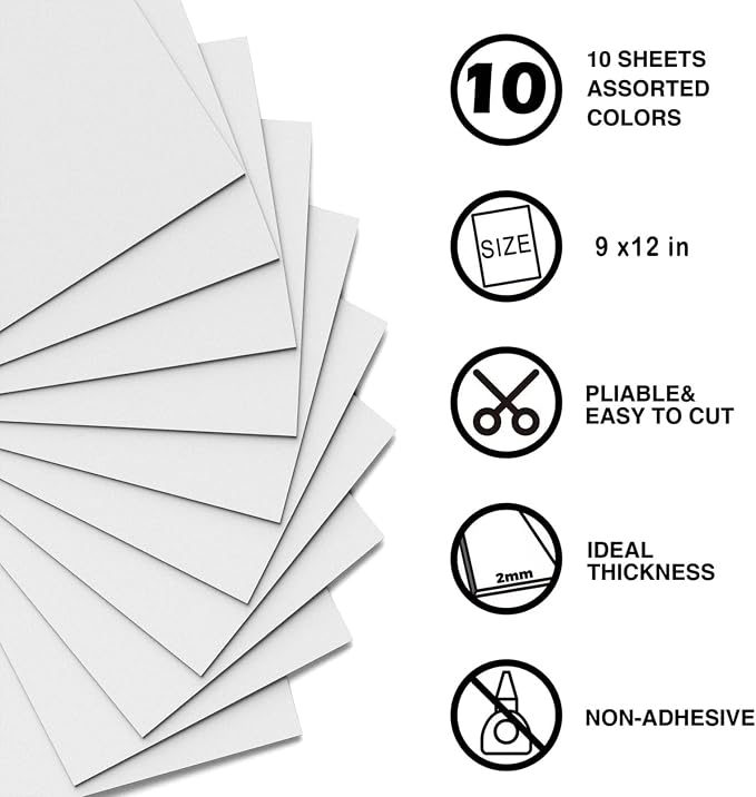MEARCOOH Foam Sheets Crafts White 9x12 Inch 2mm Eva Color Craft Foam Paper - Image 2