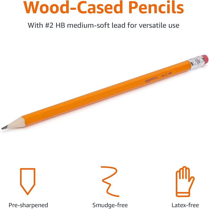 Amazon Basics Wood-Cased #2 HB School Pencils - Image 2