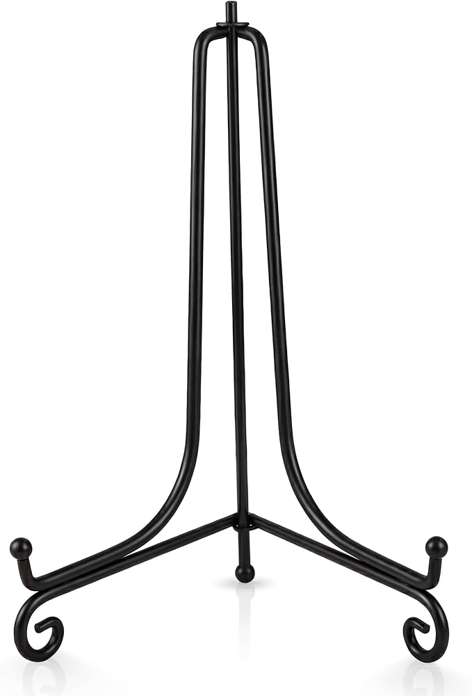 Artliving Plate Stands for Display, 12Inch Black Iron Easel Plate Display Photo by Artliving
