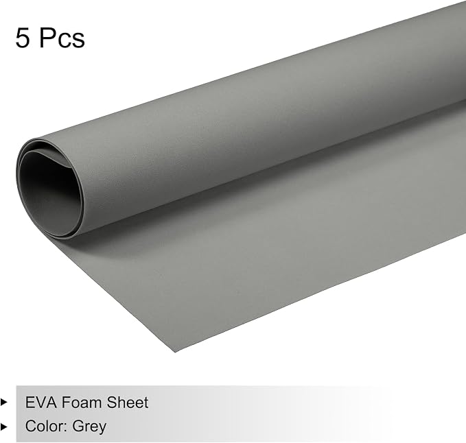 MECCANIXITY EVA Foam Sheets Grey 19.7 Inch x 19.7 Inch 1mm Thick Crafts Foam - Image 3