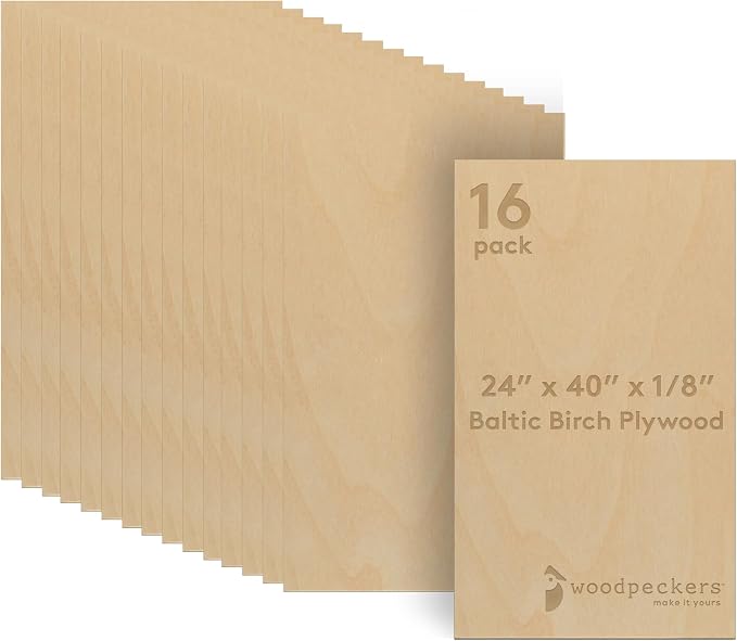 Baltic Birch Plywood 3 mm, 1/8 Inch Craft Wood, B/BB Grade, Stronger Than by Woodpeckers