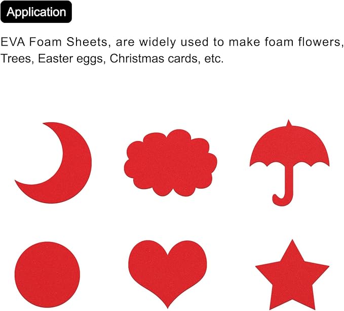 MECCANIXITY EVA Foam Sheets Red 9.8 Inch x 9.8 Inch 5mm Thick Crafts Foam Sheets - Image 5