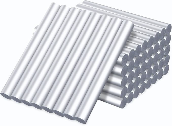 Metallic Silver Hot Glue Sticks, Manarty 48 PCS Full Size Hot Melt Glue Sticks by Manarty