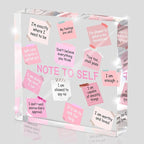 Female Desk Decor, 4x4 Inch Pink Acrylic, Motivational Quotes, Inspirational by MUZRUYOU