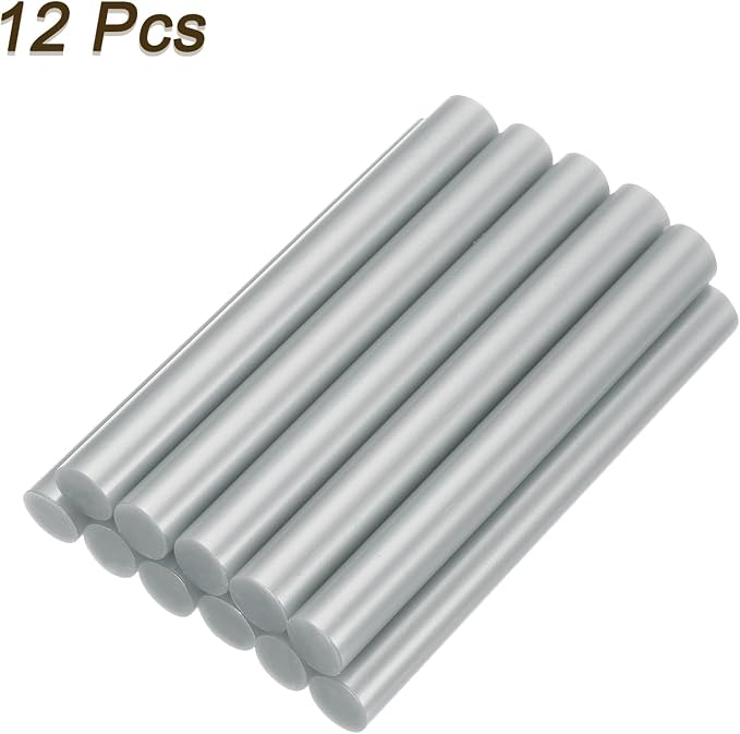 uxcell Mini Hot Glue Sticks for Glue Gun 11mm x 100mm Metallic Silver 12pcs - Image 3
