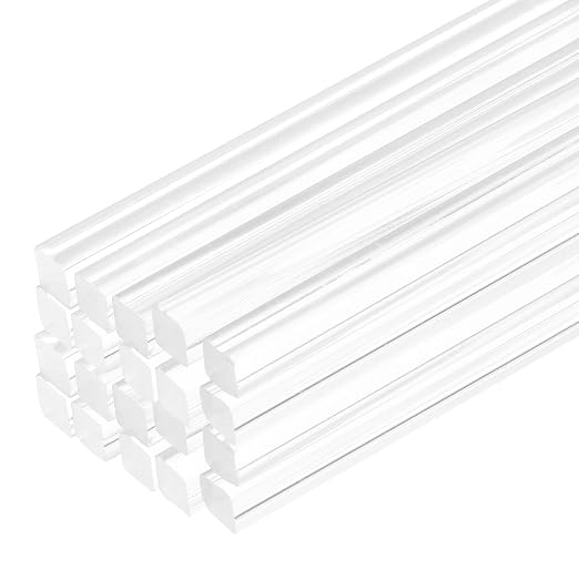 MECCANIXITY 20pcs Acrylic Square Rods 1/16" x 14" Clear Acrylic Dowel Rods by MECCANIXITY