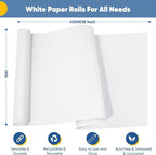White Wrapping Paper Craft Paper Kraft Paper Roll 15" x 450", Bulletin Board - Image 2