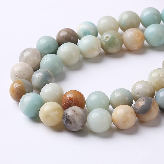 8mm 45pcs Natural Stone Beads Colorful Amazonite Gemstone Round Loose Beads - Image 4