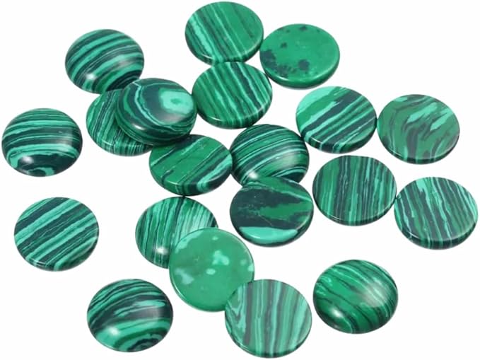 20pcs 16mm Natural Stone No Hole Malachite Semicircle Smooth Cabochons Beads - Image 4