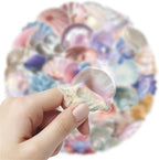 50 Pieces Sea Shell Themed Transparent Stickers - Image 8