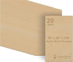 3 mm Baltic Birch Plywood 1/8 x 12 x 20 Inch, Box of 20 B/BB Grade Craft Wood by Woodpeckers