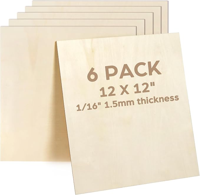 LotFancy Basswood Sheets, 6 Pack, Plywood Sheets by LotFancy