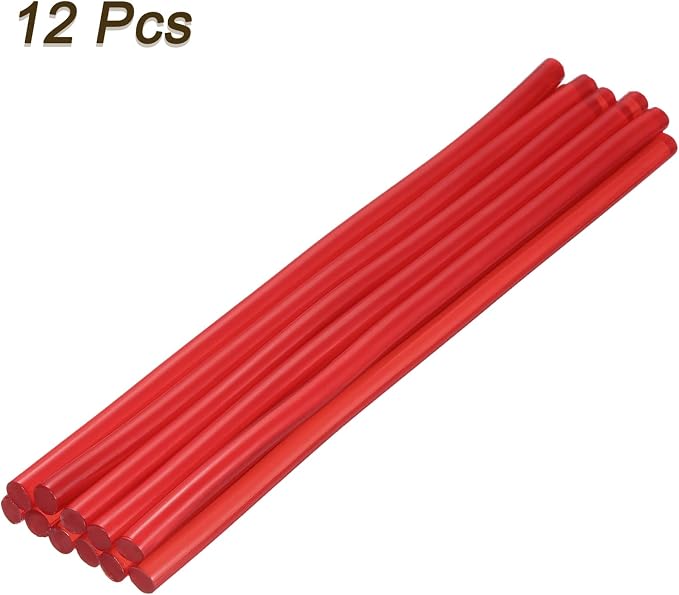uxcell Mini Hot Glue Sticks for Glue Gun 7mm x 200mm Transparent Dark Red 12pcs - Image 3