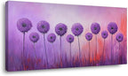 ZESTRILIA Purple Dandelion Canvas Wall Art, Vibrant Floral Oil Painting Print - Image 2