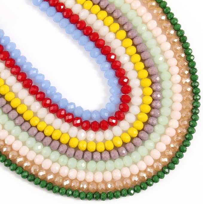 300pcs 8mm Crystal Glass Beads for Jewelry Making Faceted Rondelle Flat - Image 7