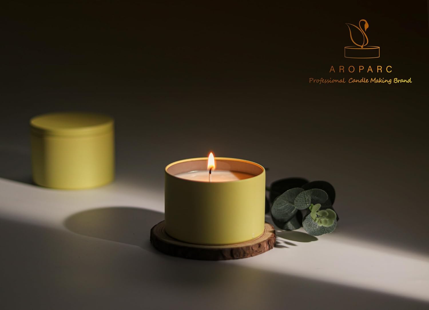 Aroparc Candle Tins 8oz with Lids, 24 Pack Seamless Candle Containers for Candle Making Supplies Empty Candle Jars - Lemon