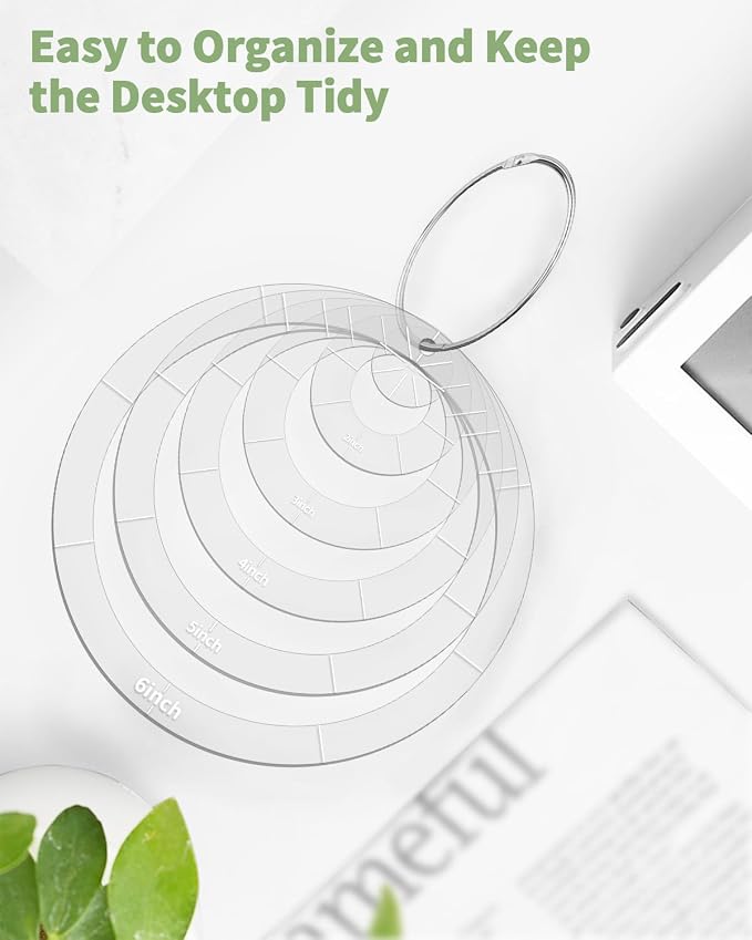 6 PCS Circle Quilting Acrylic Template Set - Image 4