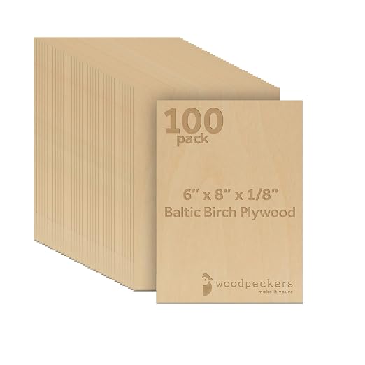 Baltic Birch Plywood, 3 mm 1/8 Craft Wood, B/BB Grade Baltic Birch Sheets by Woodpeckers
