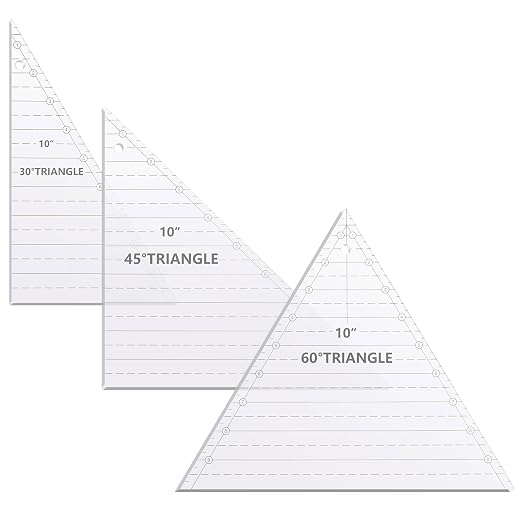 Kigley 3 Pcs 30 45 60 Degree Triangle Ruler by Kigley
