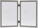 Lawrence Frames Metal Frame, Rope Design, Brushed Nickel, 4x6 Double by LawrenceFrames