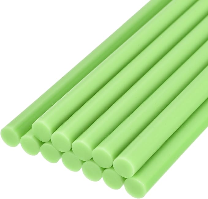 uxcell Mini Hot Glue Sticks for Glue Gun 7mm x 200mm Green 12pcs by uxcell