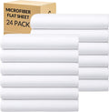 GOLD TEXTILES Twin Flat Sheet 24 Pack – Brushed Microfiber Top Sheets by GOLDTEXTILES