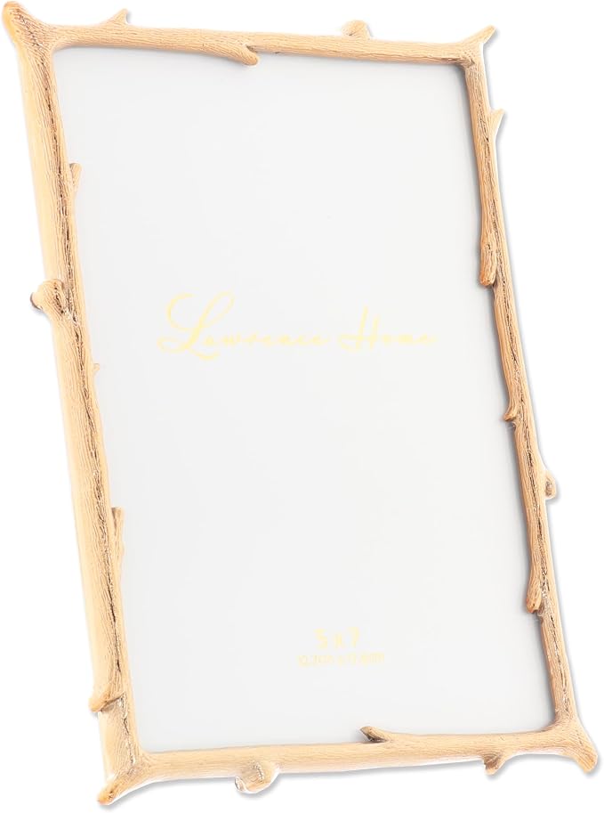 Lawrence Frames 712557 5x7 Gold Metal Natural Branch Design Picture Frame - Image 4