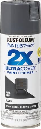 Rust-Oleum Painter's Touch 2X Ultra Cover Spray Paint, Gloss Dark Gray by Rust-Oleum