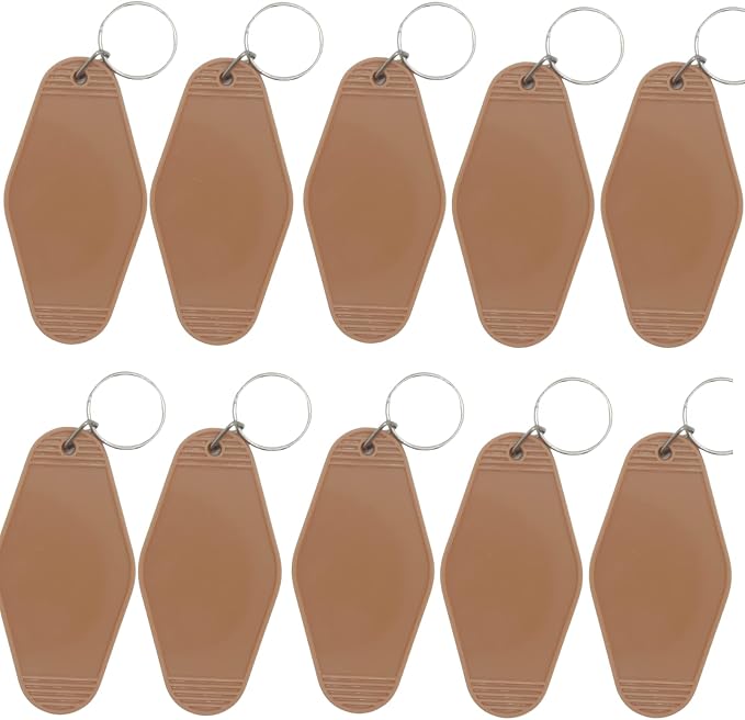 10pcs Blank Hotel Keychains Bulk Vintage Motel Keychain Vinyl HTV printing by Nwsrayu