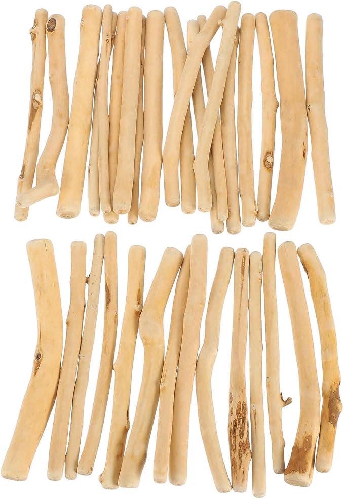 MECCANIXITY 5.9" Natural Driftwood Pieces, 0.3" to 0.6" Dia Driftwood Twigs by MECCANIXITY