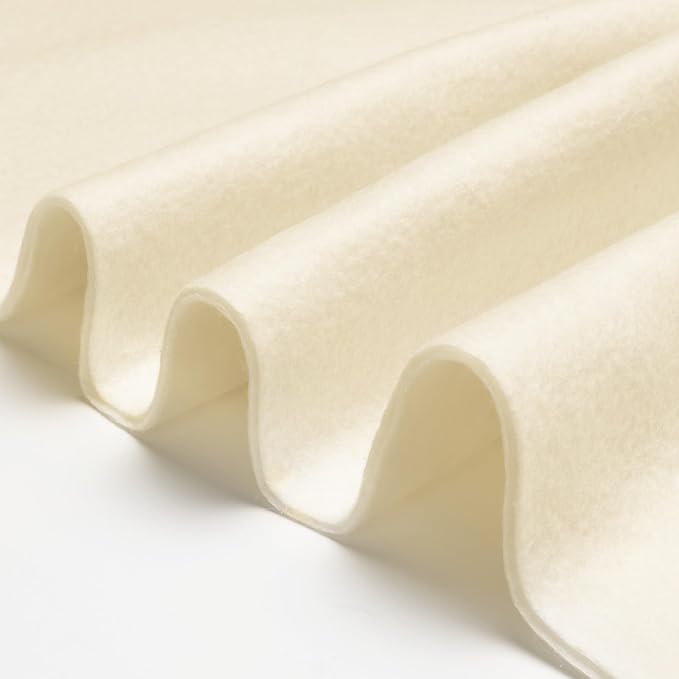 XSEINO Ivory Large Felt Fabric 36" X 36 ", 1.4 mm Thick Soft Felt Fabric Sheet by XSEINOiscreating%EF%BC%81