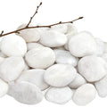 5 lb Natural Polished White Pebbles, 1-2 Inch Decorative White Rocks by RUOJAS