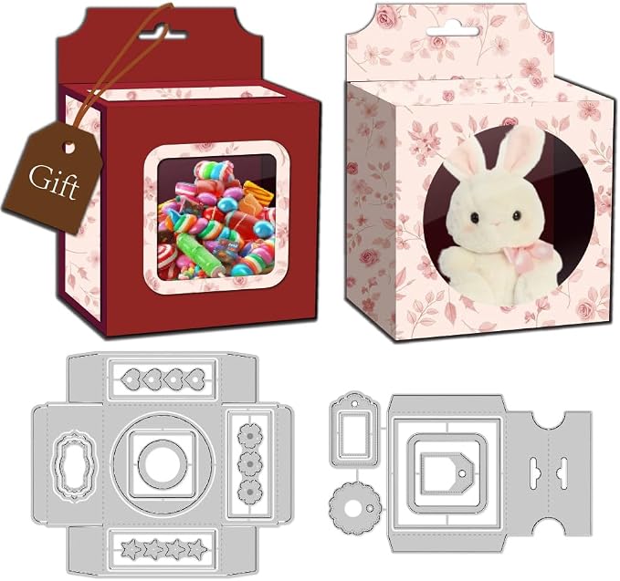 3D Gift Display Box Metal Cutting Dies DIY Craft Die Cuts Carbon Steel Stencils by DELORIGIN