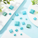 arricraft 80 Pcs Cracked Stone Cabochon, 8 Size Square Shape Gemstones Beads - Image 5