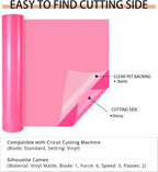 HTVRONT Neon Pink Permanent Vinyl, Glossy Adhesive Vinyl Roll | - Image 5