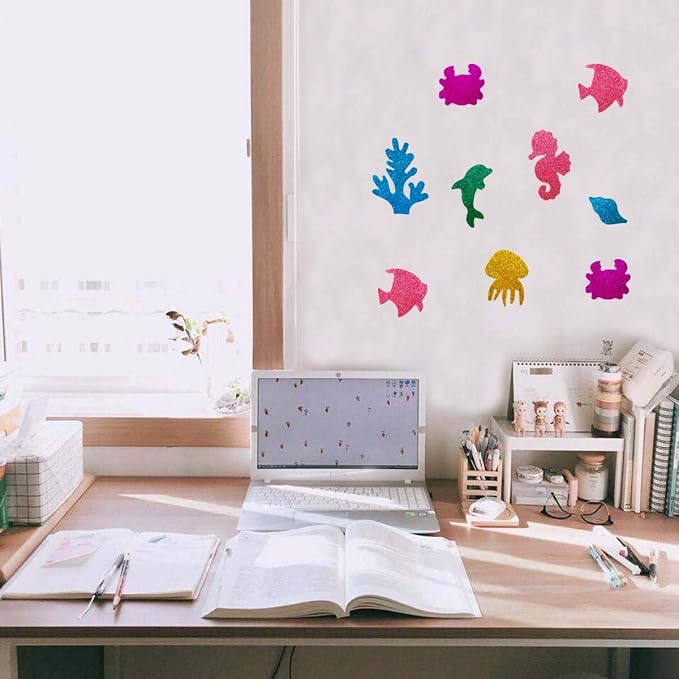 TTSAM Glitter Colorful Sea Animals Shapes Foam Stickers Self Adhesive Craft - Image 8