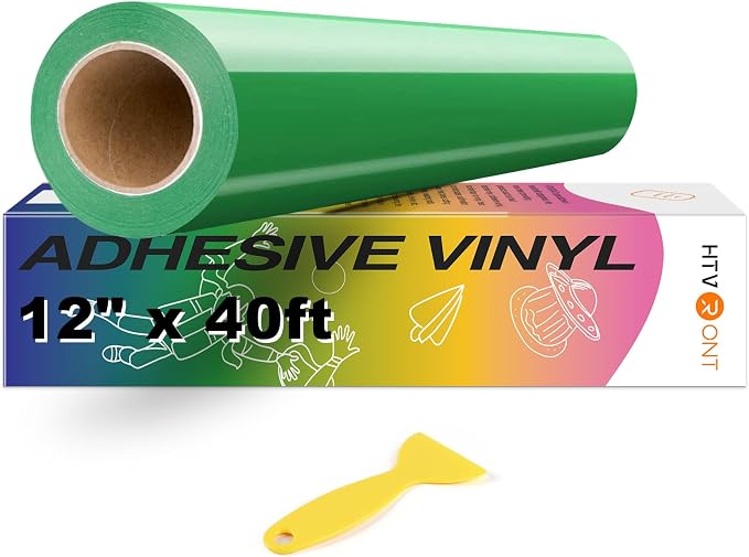 HTVRONT Green Permanent Vinyl, Glossy Adhesive Vinyl Roll | by HTVRONT