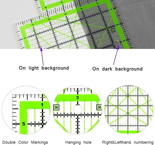 Quilting Rulers, 5 Square Ruler Quilting Templates, Quilting Ruler Acrylic - Image 3